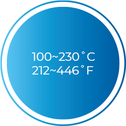 110~230C˚, 212~446F˚